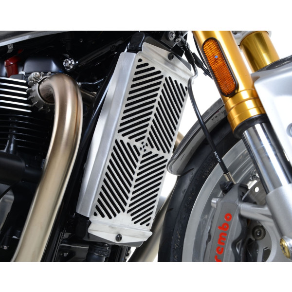 R&G Stainless Steel Radiator Guard for the Triumph Thruxton 1200/R '16-, Speed Twin 1200 '19-'21 & Speed Twin 900 '22-